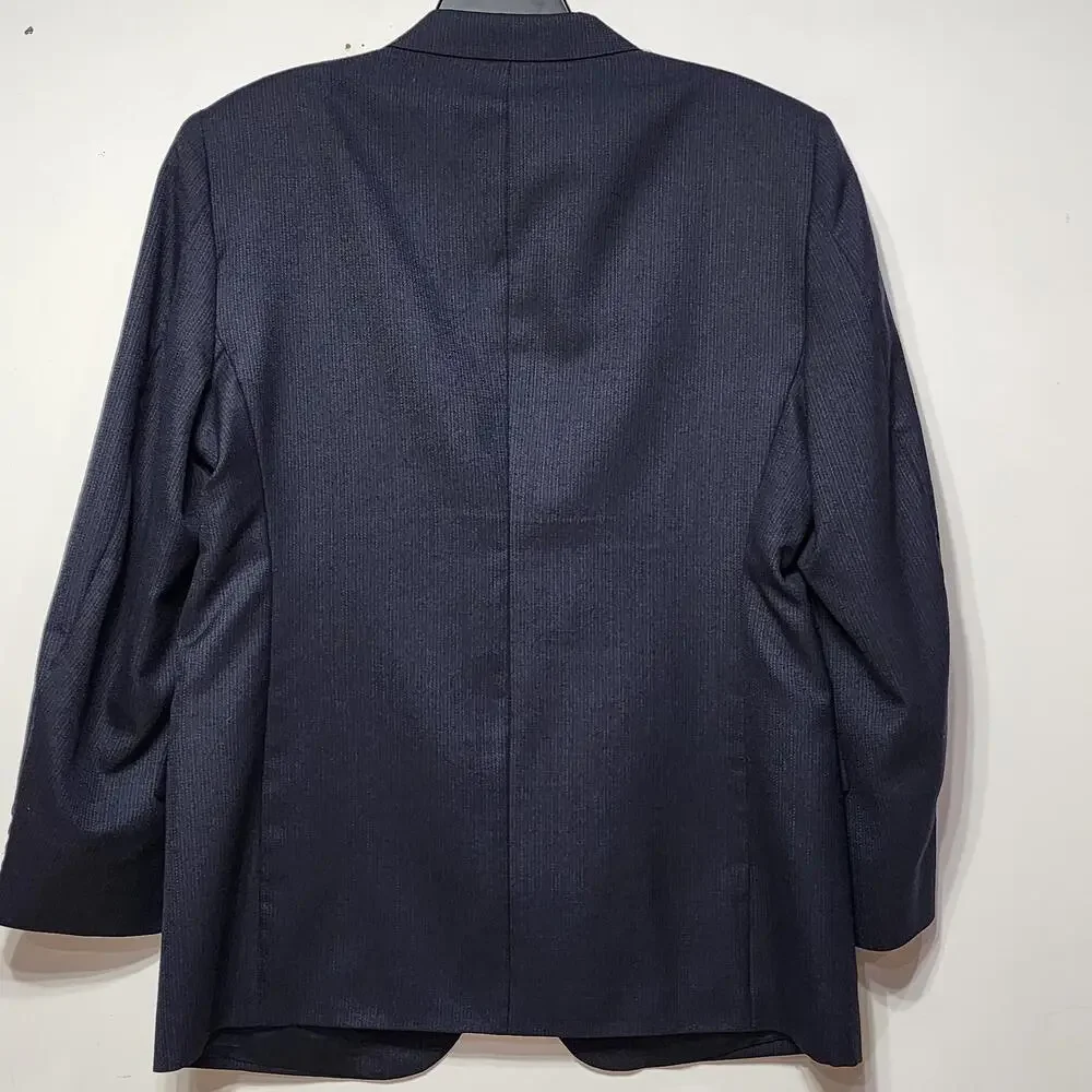 Barrington Suit Jacket Blazer Mens 44R Blue Striped Two Button Classic Fit
